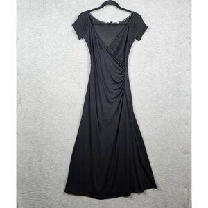 Vince Women's Short Sleeve Black Maxi Wrap Effect Dress Size XS
